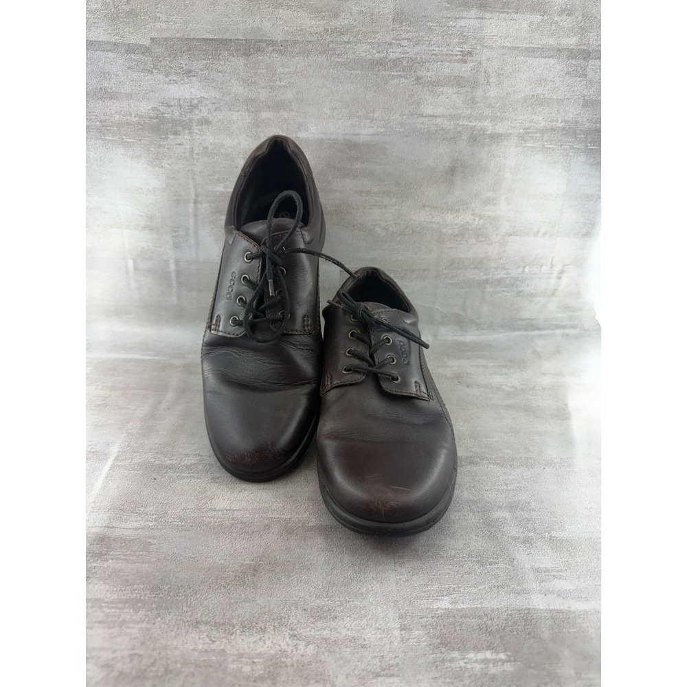 ECCO Light Women Dark Brown‎ Leather Lace Up Oxford Shoes 203131 Size EU 39